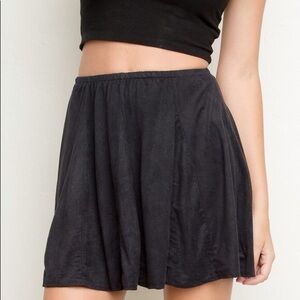 Like New - Brandy Melville Black Suede Skater Skirt (one size)